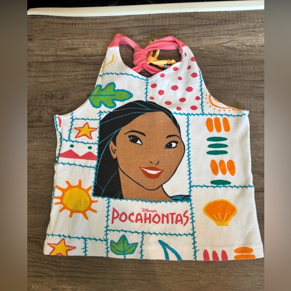 Disney Other - Vintage 90s Pocahontas Girls Top Beaded Tank Top Size 3/4T